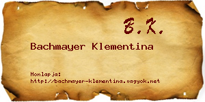 Bachmayer Klementina névjegykártya